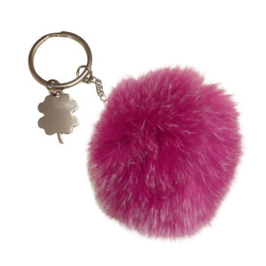 Kleeschlüsselanhänger mit Plüschquaste sort.