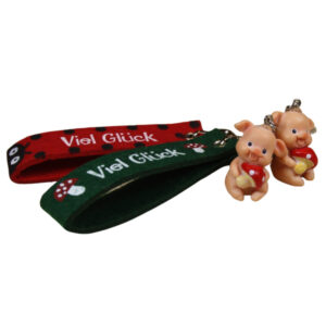 Filzschlüsselanhänger mit Glücksschweinchen sort.