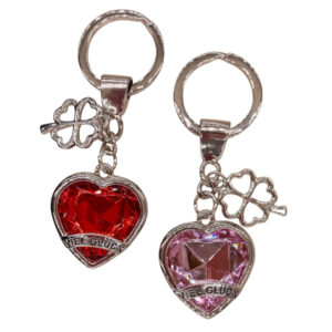 Schlüsselanhänger Herz mit Kleeblatt sort.