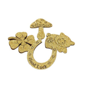 Goldglitter Holztalis sort.