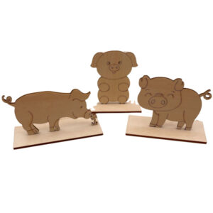 Stehendes Holzschweinchen sort.