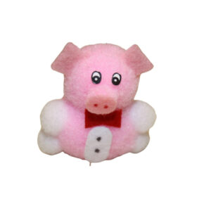 Pomponschwein mit grüner Masche