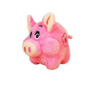 rundes Schweinchen mit Blumen-Stickerei