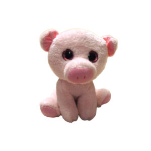 Plüschschweinchen mit pinken Glubschaugen