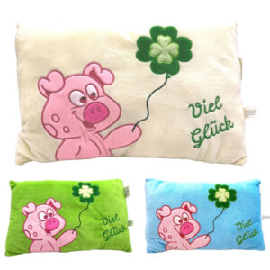 bunter Polster mit Schweinchen Motiv groß sort.