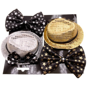 Silvesterhut mit Glitzermasche sort.