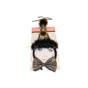 "Happy New Year"-Uhr Haarreifen & Masche sort.