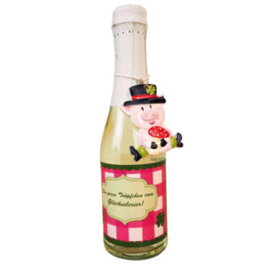 Glückssekt mit Flaschenhänger