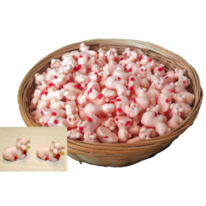 Box mit Gummischweinen liegend (83335)